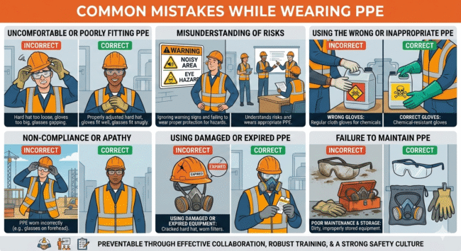 Common Mistakes While Wearing PPE - aosspl.com