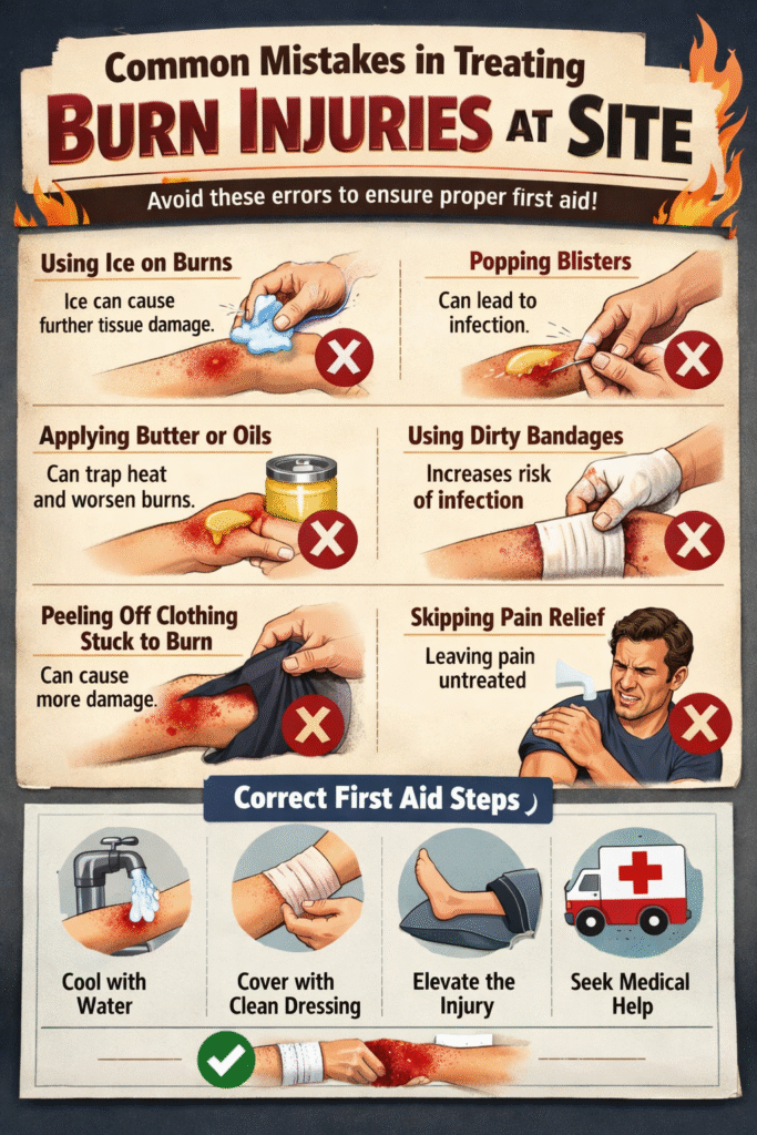 Common Mistakes in Treating Burn Injuries at Site